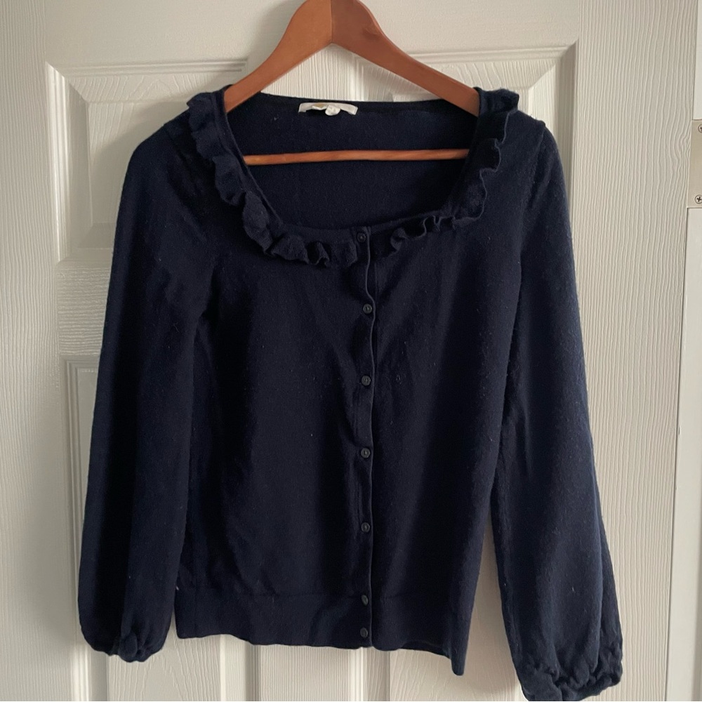 Boden Merino Wool Navy Cardigan Size Small